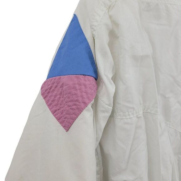 Vintage 80's Roffe Ski Snow Jacket 8 White Dolman Sleeve High Neck Cinched Waist - Picture 5 of 17